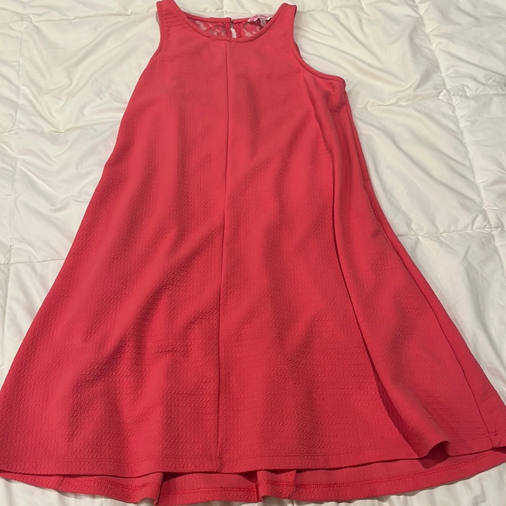 Pink Dress with lace on back- HAS POCKETS - SMALL